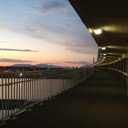 photo of Skytrain Bike Bridge at West Kent Avenue South Vancouver BC Canada