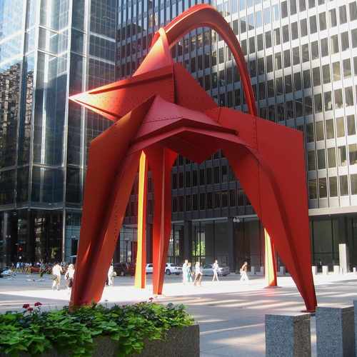 photo of Calder's Flamingo at 50 W Adams St Chicago IL 60603