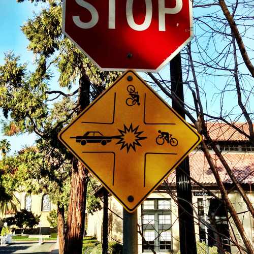 photo of Stop... Collision Time! at Escondido Road Stanford CA 94305