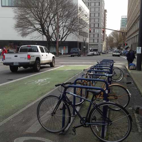 photo of Large bike rack at 907 Southwest Harvey Milk Street Portland OR 97205