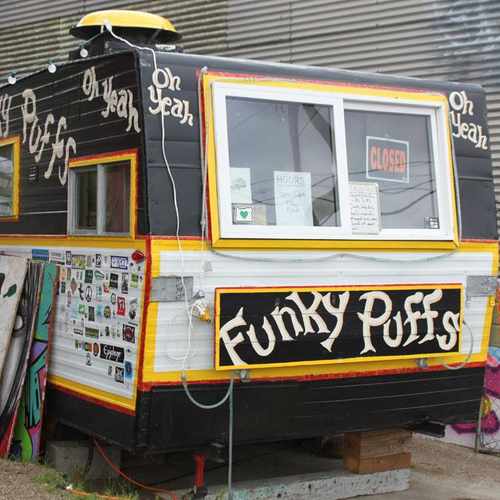 photo of Funky Puffs food cart at 1315 Southeast Harold St- Ellis Street Alley Portland OR 97202