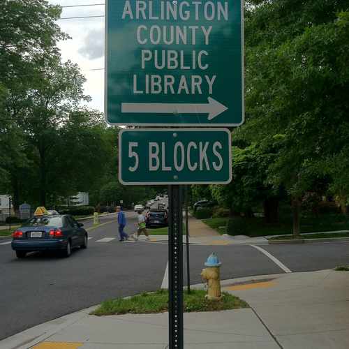 photo of Street Sign for Arlington Public Library at 2399 South Ives Street Arlington VA 22202