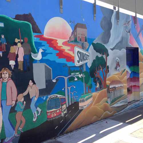 photo of Art Muriel on the wall of the Library at 3399 Ortega Street San Francisco CA 94122